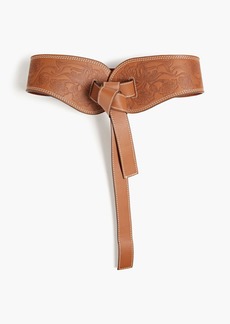 Zimmermann - Embossed leather waist belt - Brown - S/M