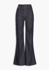 Zimmermann - Embroidered high-rise flared jeans - Blue - 31