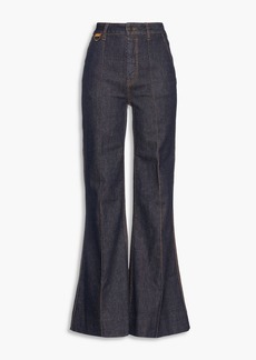 Zimmermann - Embroidered high-rise flared jeans - Blue - 31