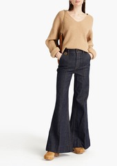 Zimmermann - Embroidered high-rise flared jeans - Blue - 31