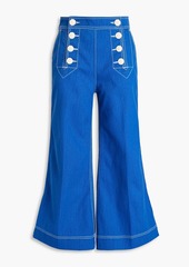 Zimmermann - Embroidered high-rise kick-flare jeans - Blue - 24