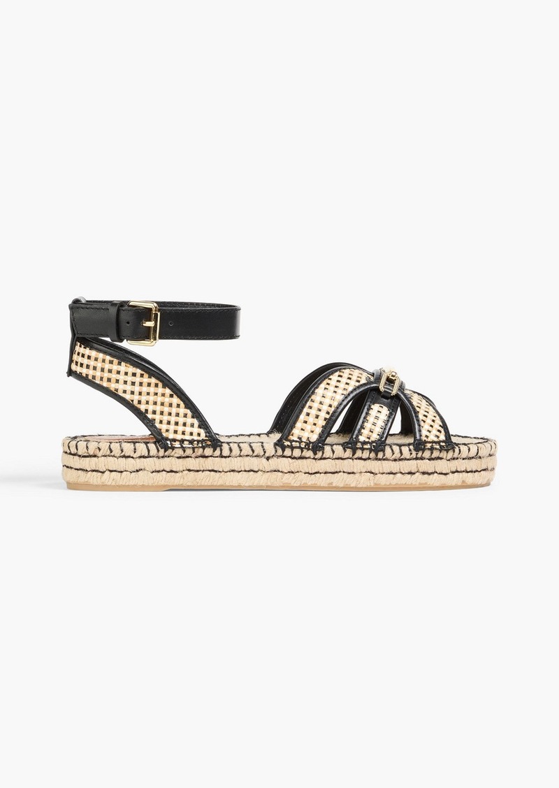 Zimmermann - Faux raffia platform espadrille sandals - Black - EU 36