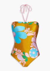 Zimmermann - Floral-print halterneck swimsuit - Yellow - 0