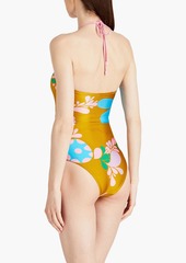 Zimmermann - Floral-print halterneck swimsuit - Yellow - 0