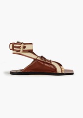 Zimmermann - Leather and faux raffia sandals - Black - EU 36