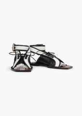 Zimmermann - Leather and faux raffia sandals - Black - EU 36