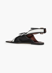 Zimmermann - Leather and faux raffia sandals - Black - EU 36