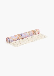 Zimmermann - Fringed floral-print cotton beach towel - Purple - OneSize