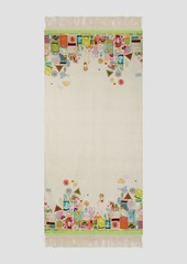 Zimmermann - Fringed printed cotton beach towel - White - OneSize
