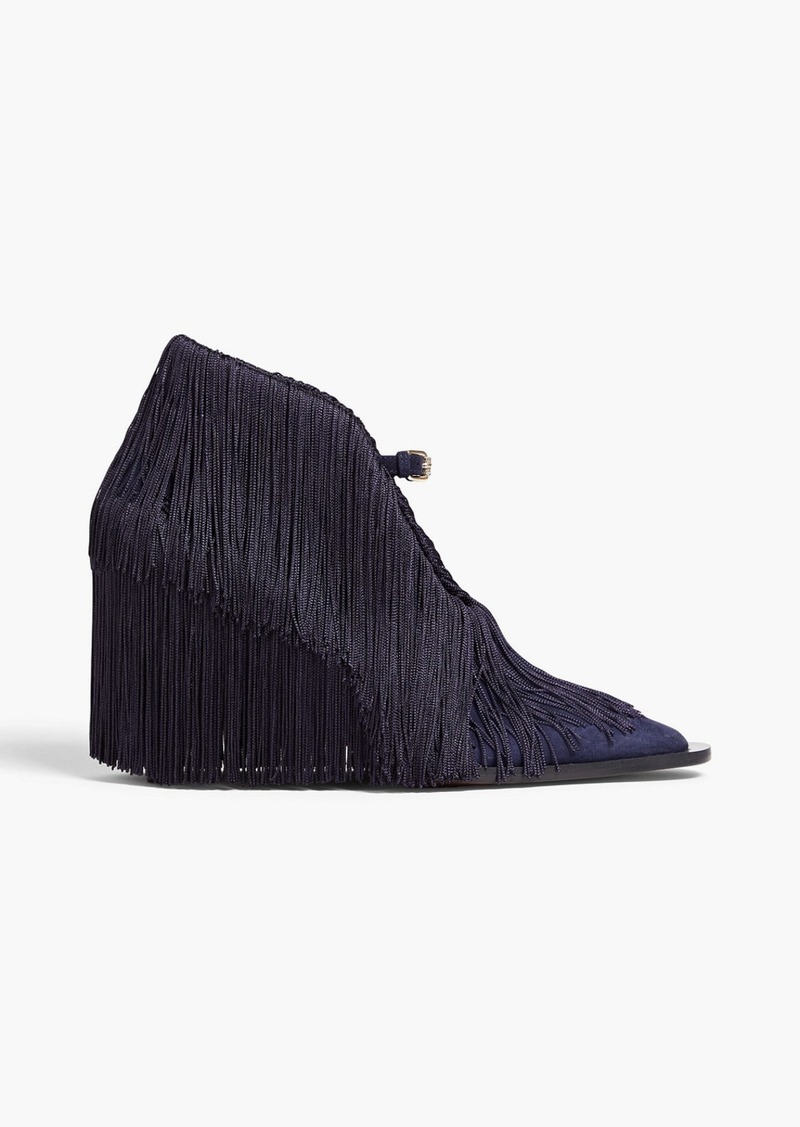 Zimmermann - Fringed suede ankle boots - Blue - EU 36