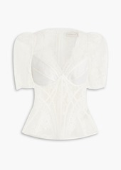 Zimmermann - Gathered cotton-blend lace top - White - 00