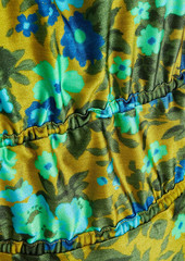 Zimmermann - Gathered floral-print halterneck swimsuit - Yellow - 0
