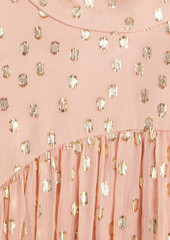 Zimmermann - Pussy-bow metallic fil coupé silk-crepon midi dress - Pink - 0