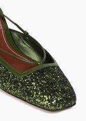 Zimmermann - Glittered leather slingback pumps - Green - EU 37