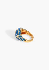 Zimmermann - Gold-plated enamel and Cubic Zirconia ring - Blue - IT 13