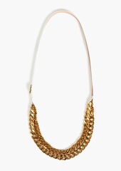 Zimmermann - Gold-tone and leather necklace - White - OneSize