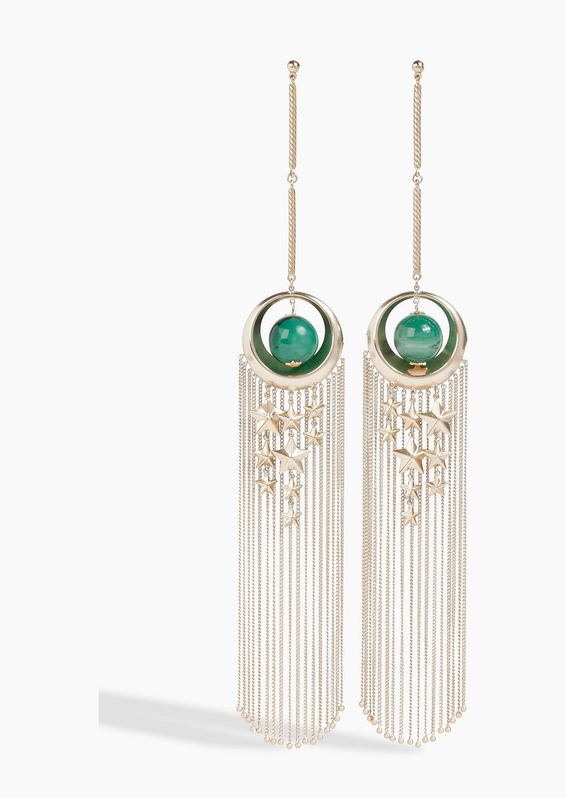 Zimmermann - Gold-tone agate earrings - Green - OneSize