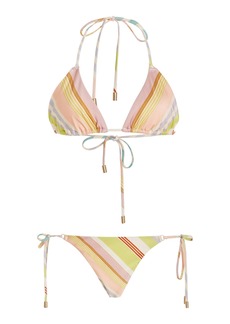 Zimmermann - Halliday Striped Triangle Bikini Set - Multi - 1 - Moda Operandi