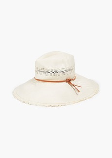 Zimmermann - Hatmaker leather-trimmed faux straw fedora - White - L