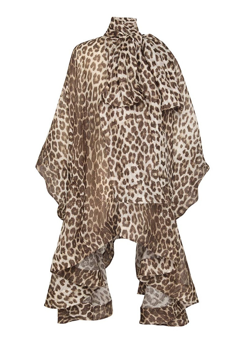 Zimmermann - Illustration Billow Leopard-Printed Linen-Silk Chiffon Mini Dress - Print - M - Moda Operandi