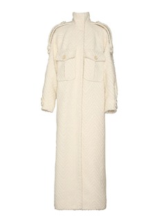 Zimmermann - Illustration Chevron-Knit Wool-Blend Coat - Off-White - M - Moda Operandi