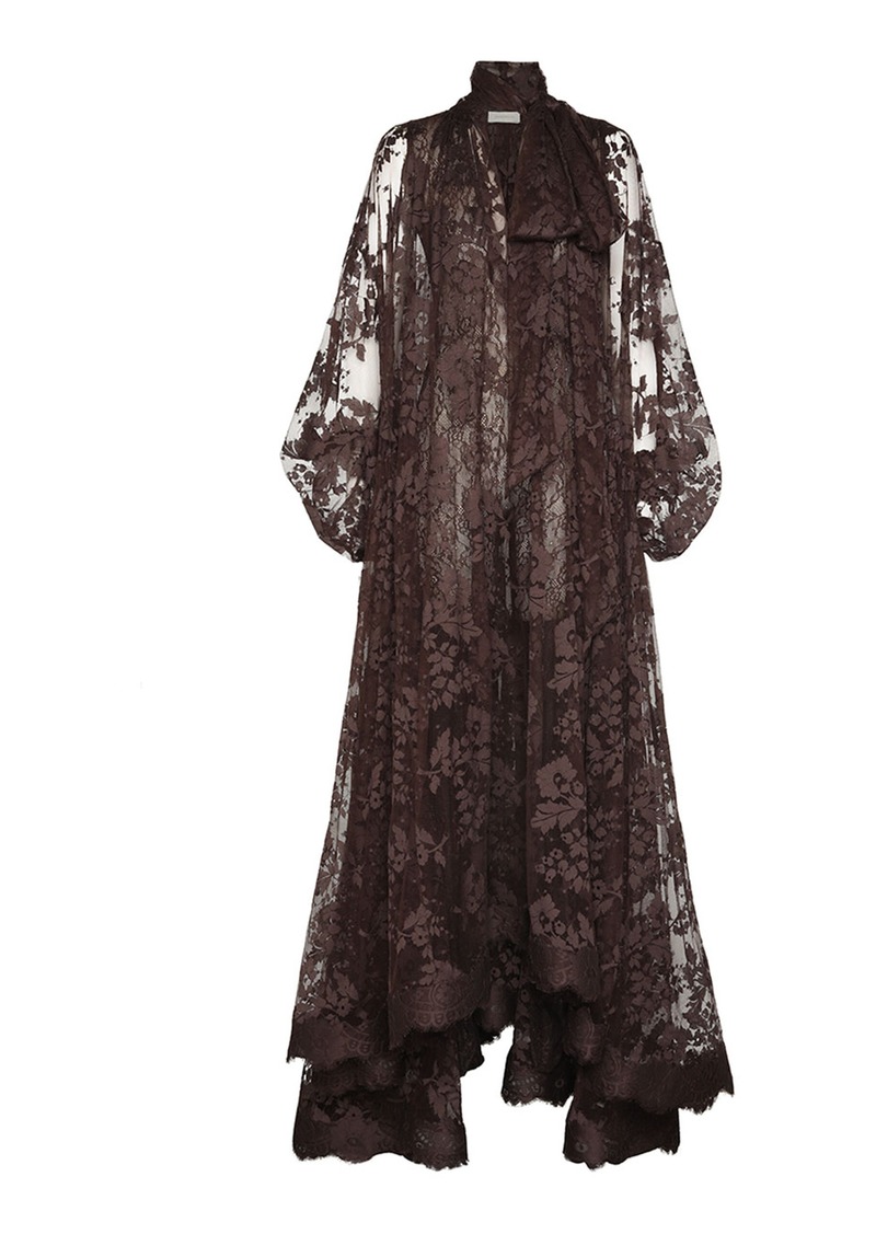 Zimmermann - Illustration Lace Gown - Burgundy - S - Moda Operandi