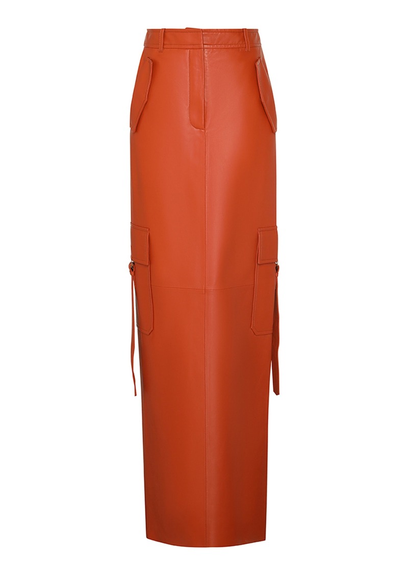 Zimmermann - Illustration Leather Cargo Maxi Skirt - Red - 3 - Moda Operandi