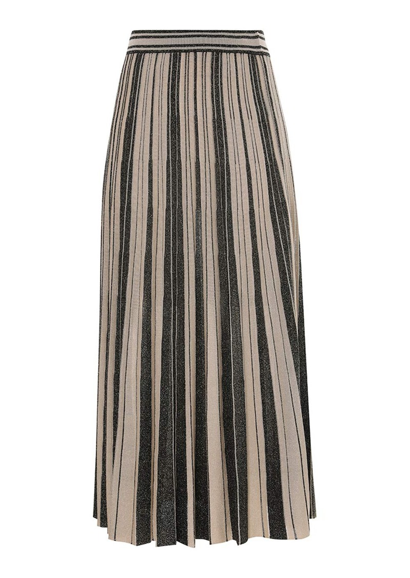 Zimmermann - Illustration Metallic Knit Midi Skirt - Black/white - 1 - Moda Operandi