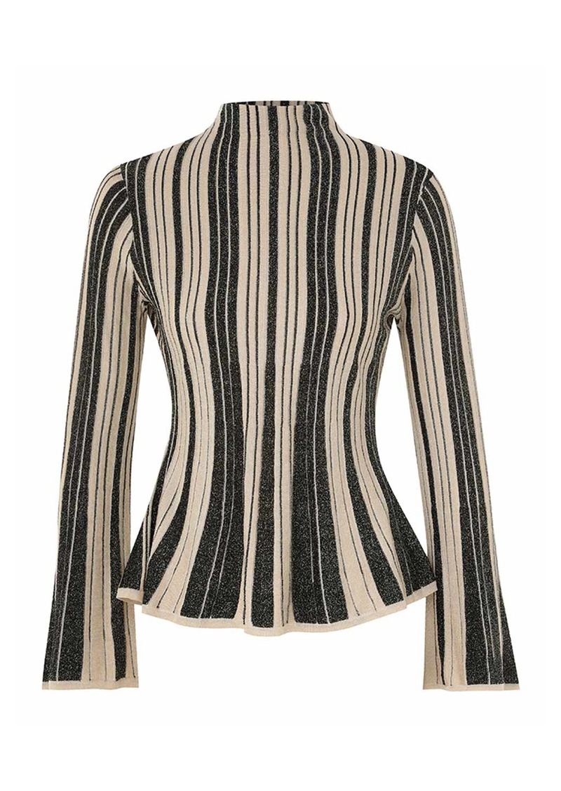 Zimmermann - Illustration Metallic Knit Top - Black/white - 0 - Moda Operandi