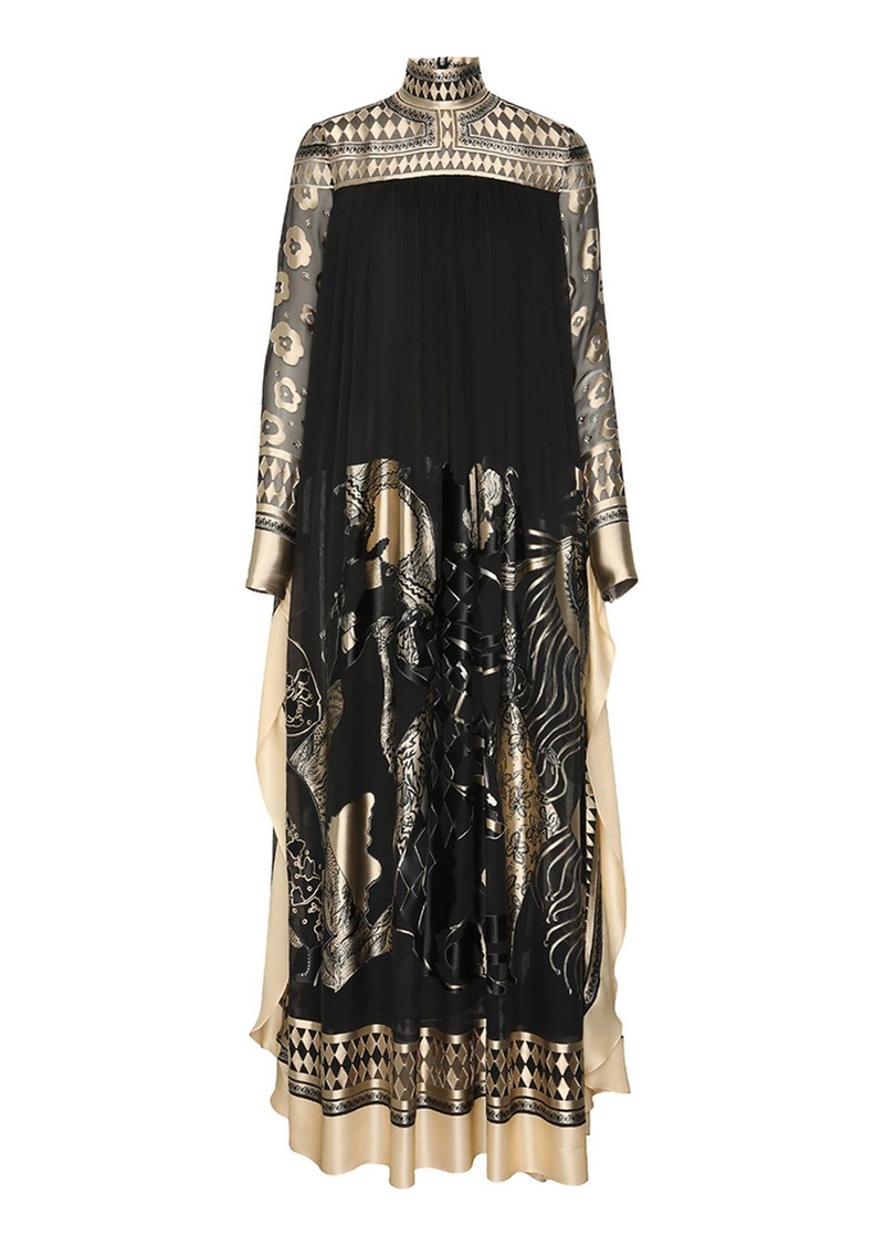 Zimmermann - Illustration Otto Metallic Silk-Blend Jacquard Gown - Black - 0 - Moda Operandi