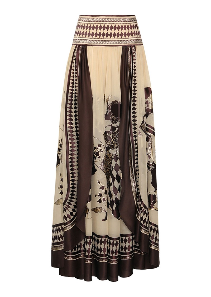 Zimmermann - Illustration Otto Silk-Blend Jacquard Maxi Skirt - Multi - 0 - Moda Operandi