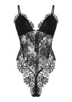 Zimmermann - Illustration Plunged Lace Bodysuit - Black - 2 - Moda Operandi