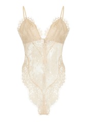 Zimmermann - Illustration Plunged Lace Bodysuit - Off-White - 4 - Moda Operandi