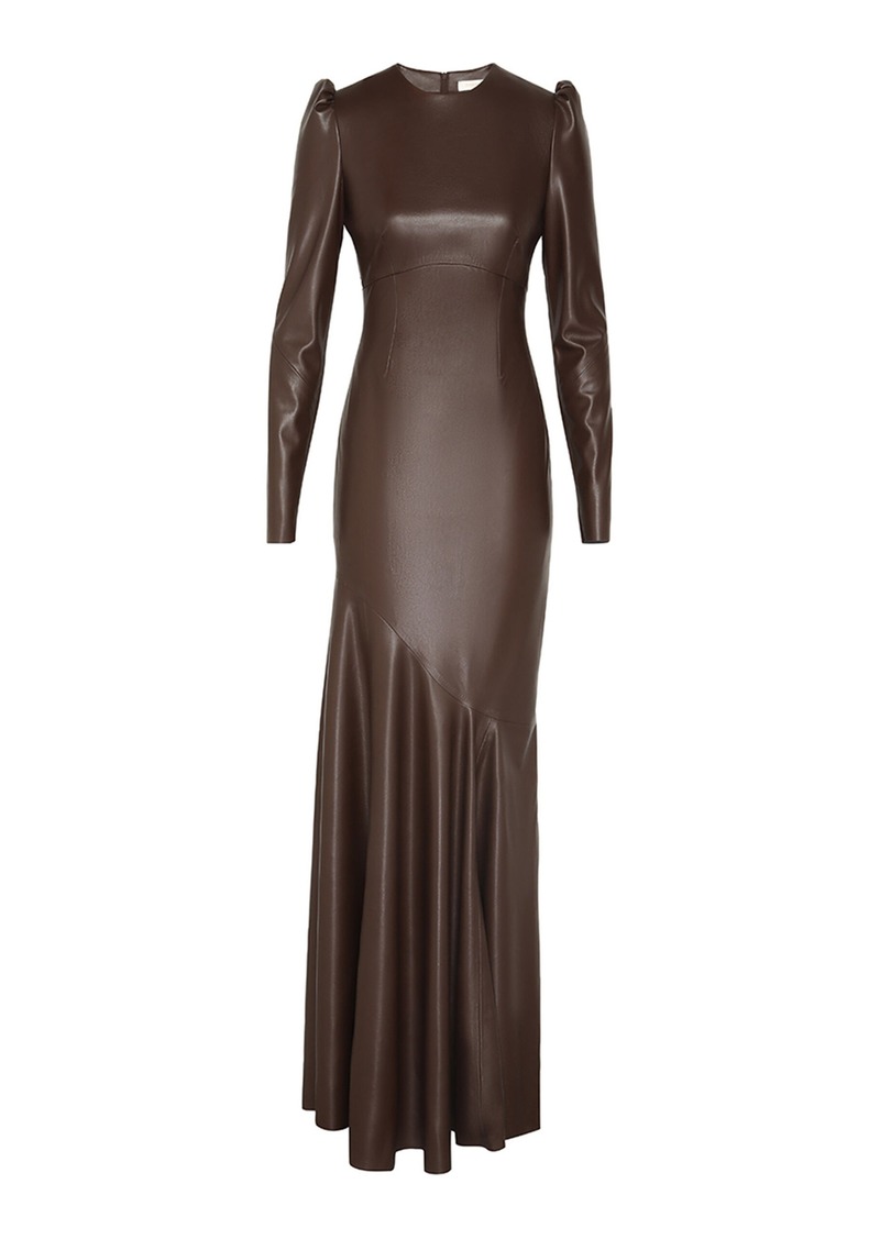 Zimmermann - Illustration Sculpted Leather Maxi Dress - Burgundy - 0 - Moda Operandi