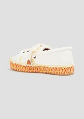 Zimmermann - Lace-up canvas platform espadrilles - White - EU 37