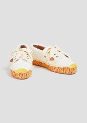 Zimmermann - Lace-up canvas platform espadrilles - White - EU 37