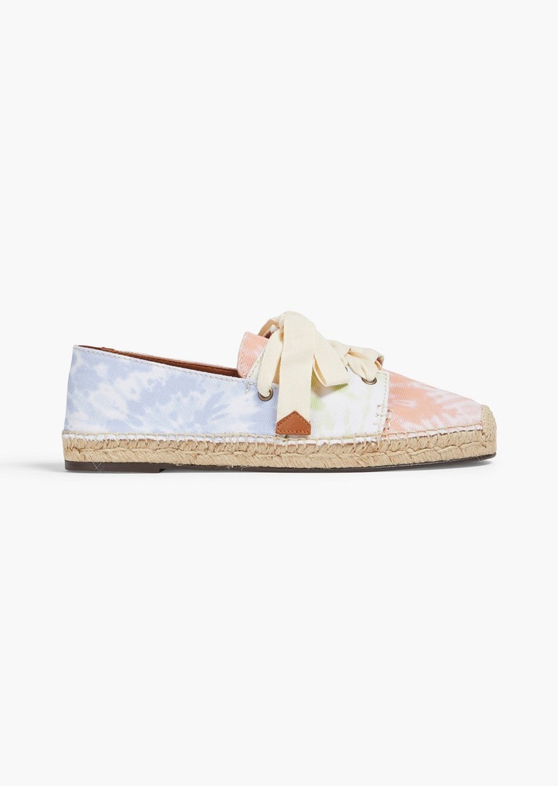 Zimmermann - Lace-up tie-dyed canvas espadrilles - Blue - EU 36