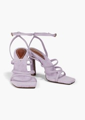 Zimmermann - Leather and terry sandals - Purple - EU 36