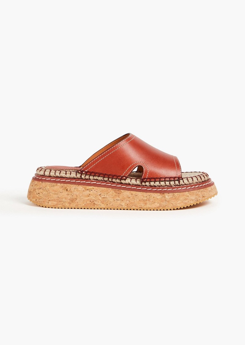 Zimmermann - Leather espadrille slides - Brown - EU 37