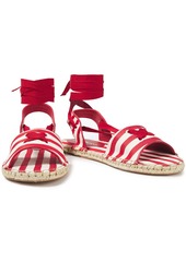 Zimmermann - Lace-up striped cotton-canvas espadrille sandals - Red - EU 41