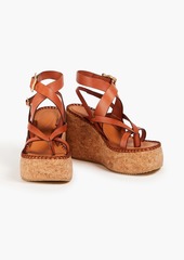 Zimmermann - Leather wedge sandals - Brown - EU 40