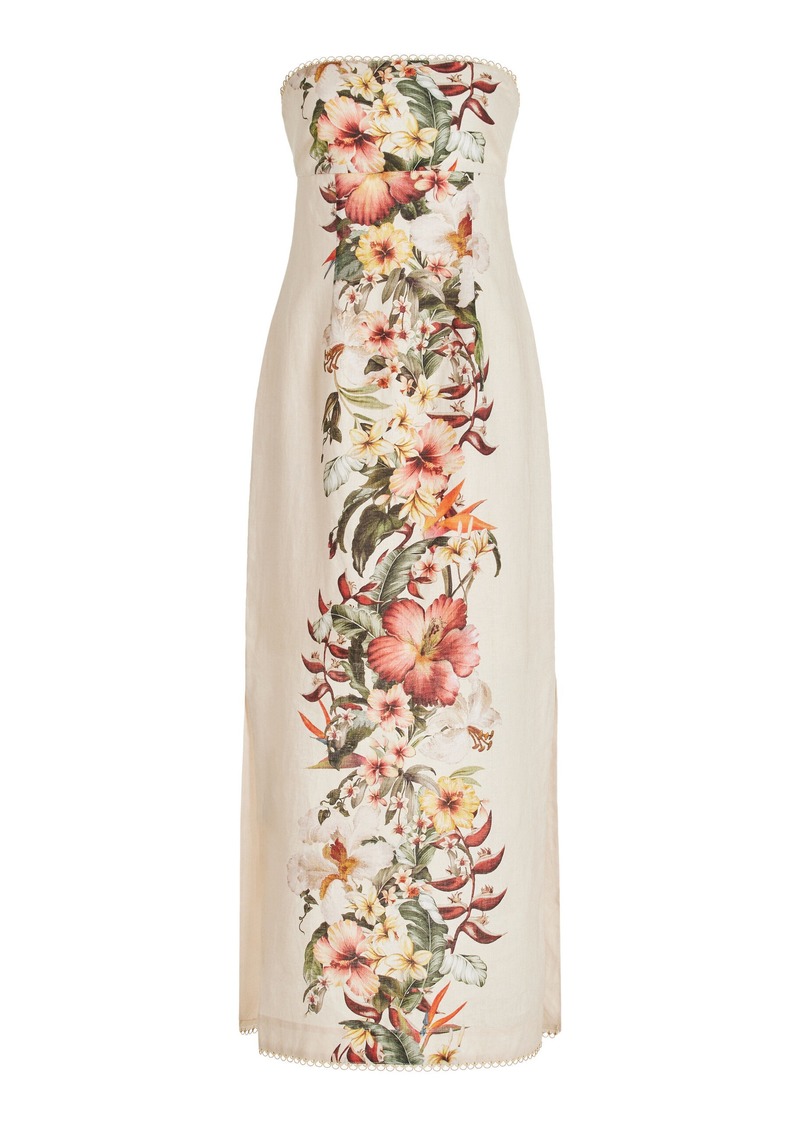 Zimmermann - Lexi Strapless Linen Column Dress - Ivory - 0 - Moda Operandi