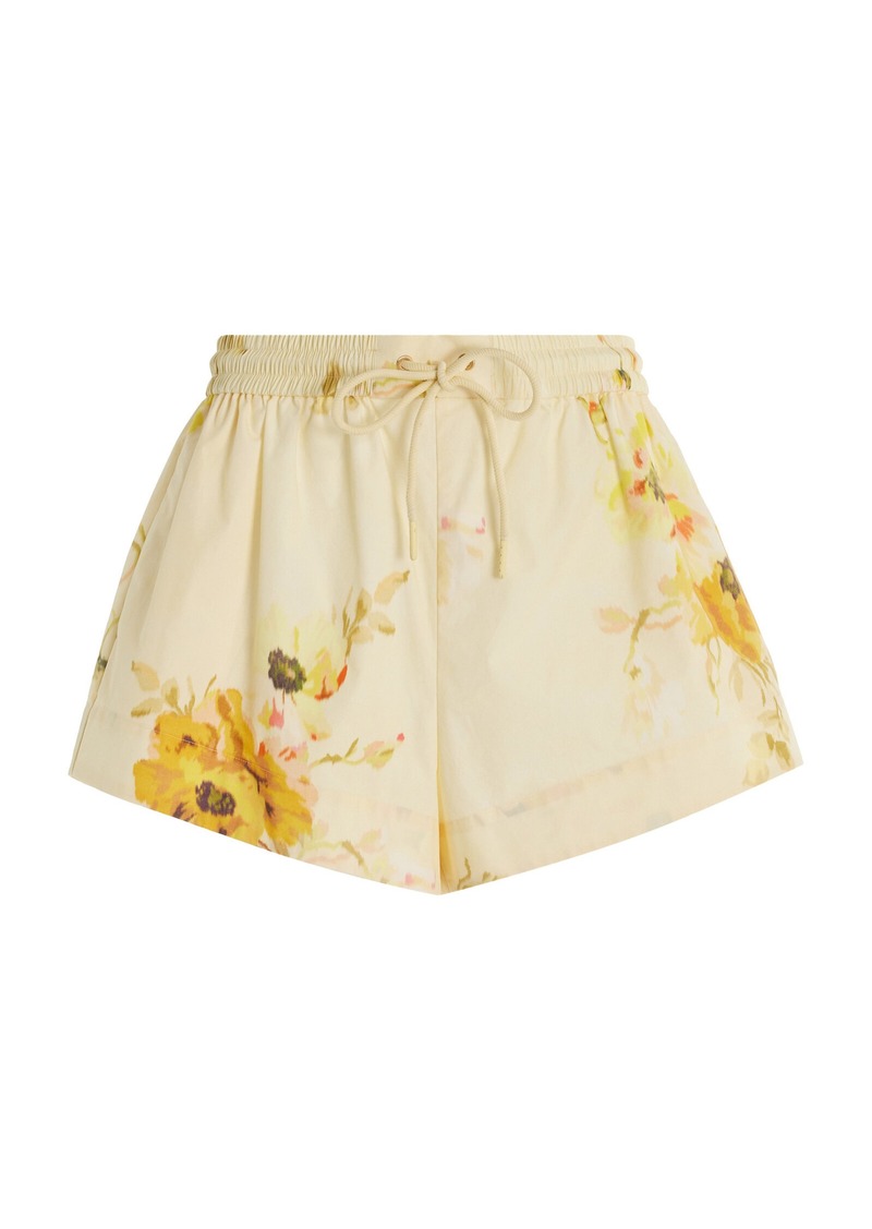Zimmermann - Lightburst Floral Cotton Shorts - Yellow - 2 - Moda Operandi