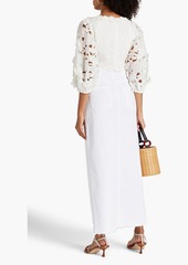 Zimmermann - Cropped ramie guipure lace top - White - 2