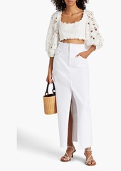 Zimmermann - Cropped ramie guipure lace top - White - 2