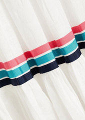 Zimmermann - Lulu gathered striped linen midi skirt - White - 2