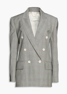 Zimmermann - Double-breasted Prince of Wales checked wool blazer - Gray - 0