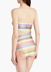 Zimmermann - Cutout striped bandeau swimsuit - Yellow - 0