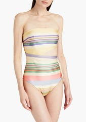 Zimmermann - Cutout striped bandeau swimsuit - Yellow - 0