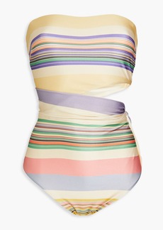 Zimmermann - Cutout striped bandeau swimsuit - Yellow - 0